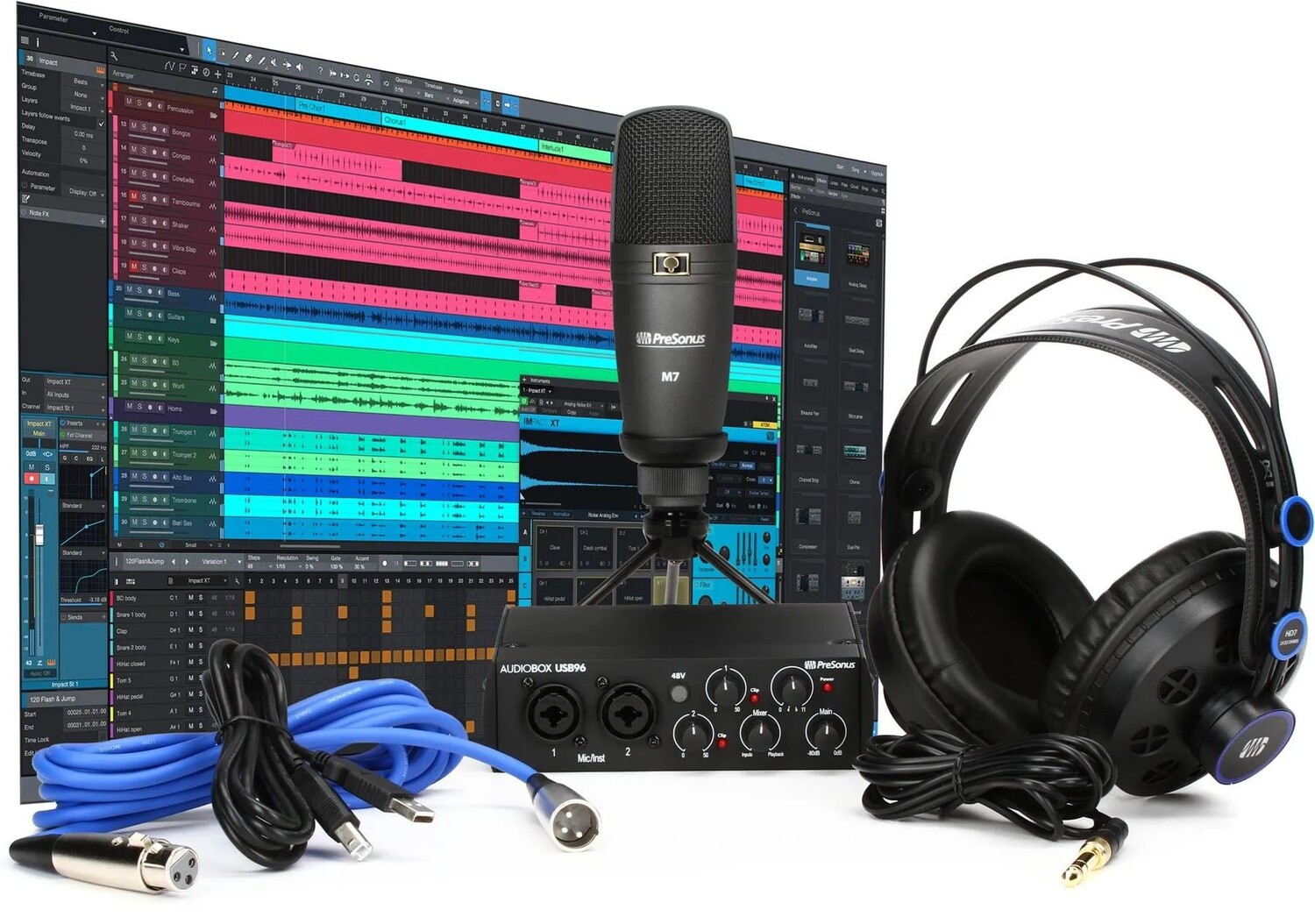 Комплект студийного аппаратного и программного обеспечения для записи PreSonus AudioBox 96 — юбилейное издание, посвященное 25-летию
Комплект студийного аппаратного и программного обеспечения для записи PreSonus AudioBox 96 — юбилейное издание, посвященное 25-летию