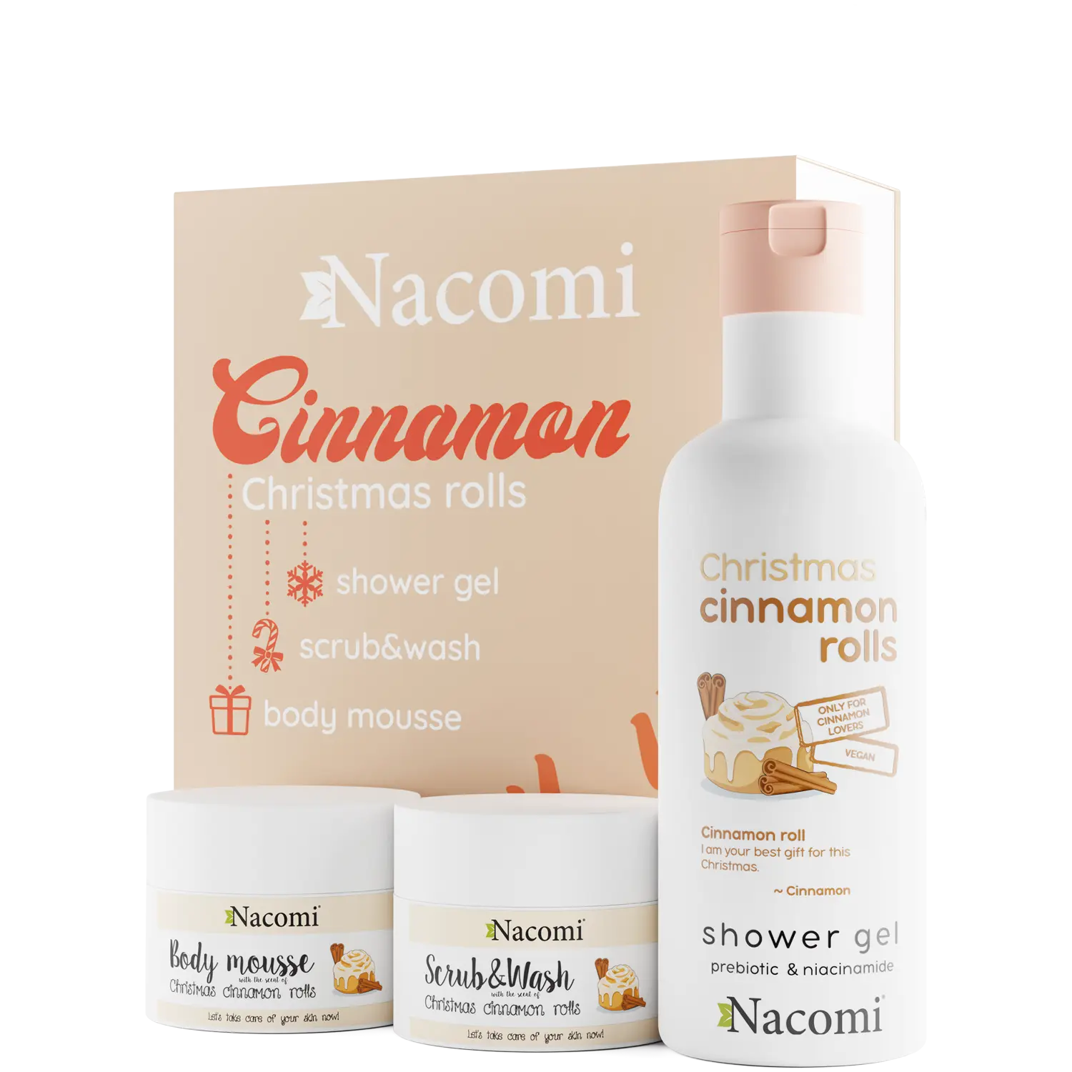 Nacomi Cinammon Rolls набор: гель для душа, 300 мл + мусс для тела, 50 мл + пенка для пилинга и умывания, 50 мл
Nacomi Cinammon Rolls набор: гель для душа, 300 мл + мусс для тела, 50 мл + пенка для пилинга и умывания, 50 мл