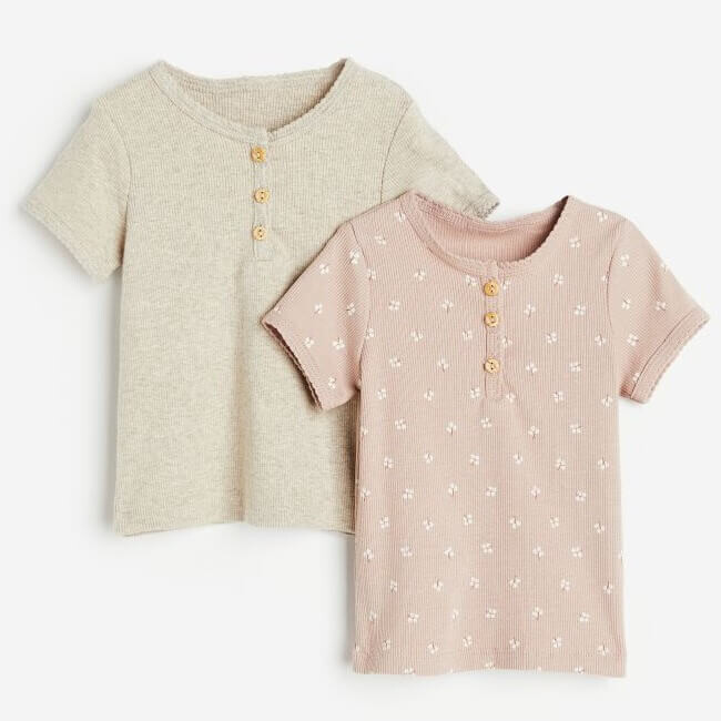 Комплект футболок H&M Ribbed Floral, 2 предмета, светло-розовый/светло-бежевый меланж
Комплект футболок H&M Ribbed Floral, 2 предмета, светло-розовый/светло-бежевый меланж