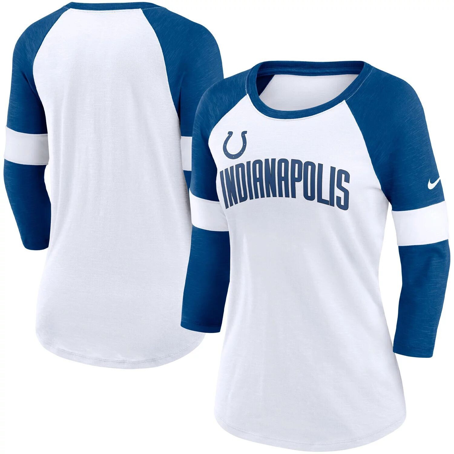 Женская футболка с рукавами реглан 3/4 Nike Indianapolis Colts белая/запеченная Royal Football Pride Slub Nike
Женская футболка с рукавами реглан 3/4 Nike Indianapolis Colts белая/запеченная Royal Football Pride Slub Nike