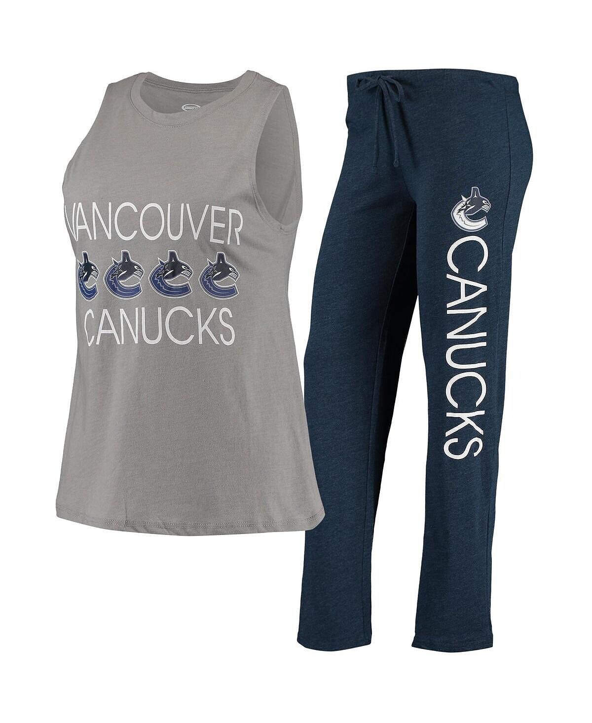 Женская серо-темно-синяя майка и брюки Vancouver Canucks Meter, комплект для сна Concepts Sport
Женская серо-темно-синяя майка и брюки Vancouver Canucks Meter, комплект для сна Concepts Sport
