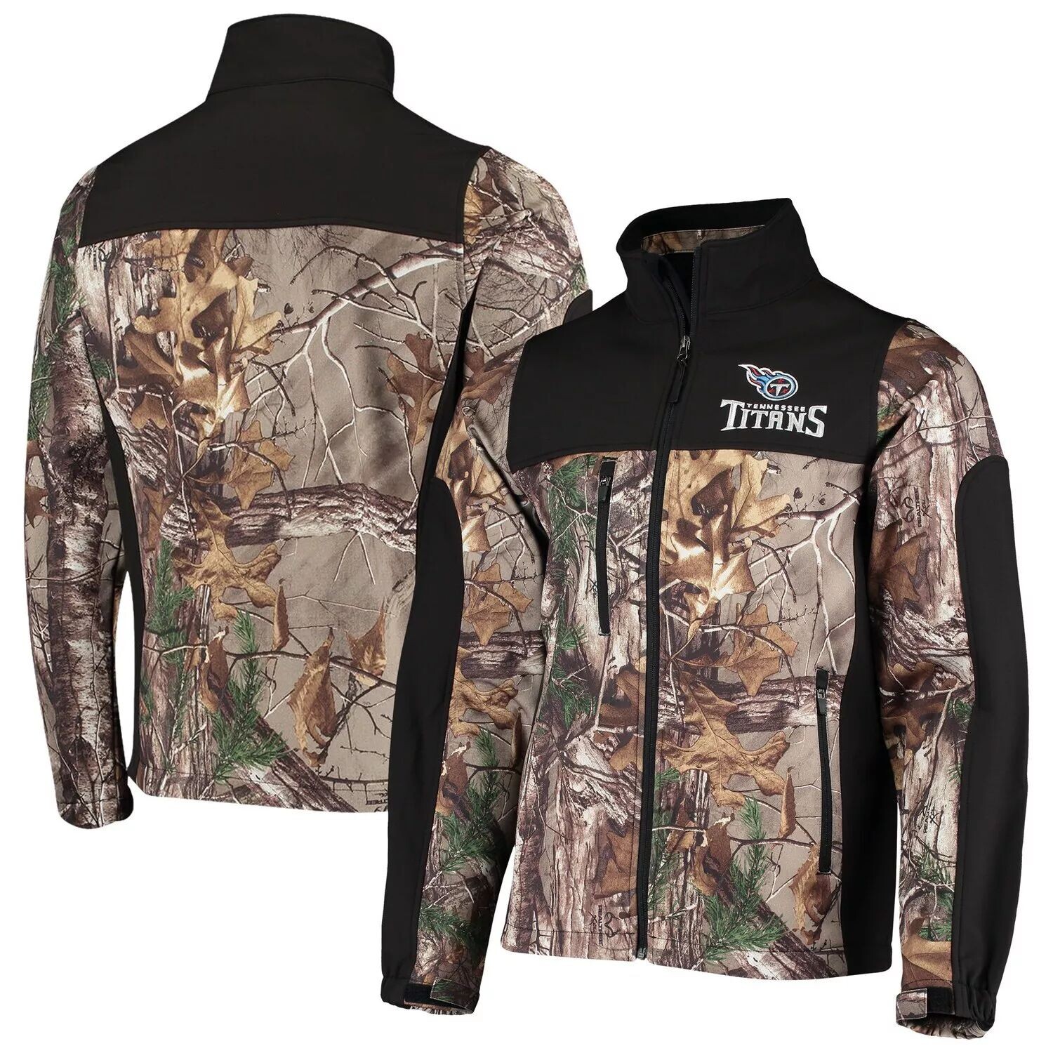 Мужская куртка Dunbrooke Realtree Camo/Black Tennessee Titans Hunter Softshell с молнией во всю длину
Мужская куртка Dunbrooke Realtree Camo/Black Tennessee Titans Hunter Softshell с молнией во всю длину