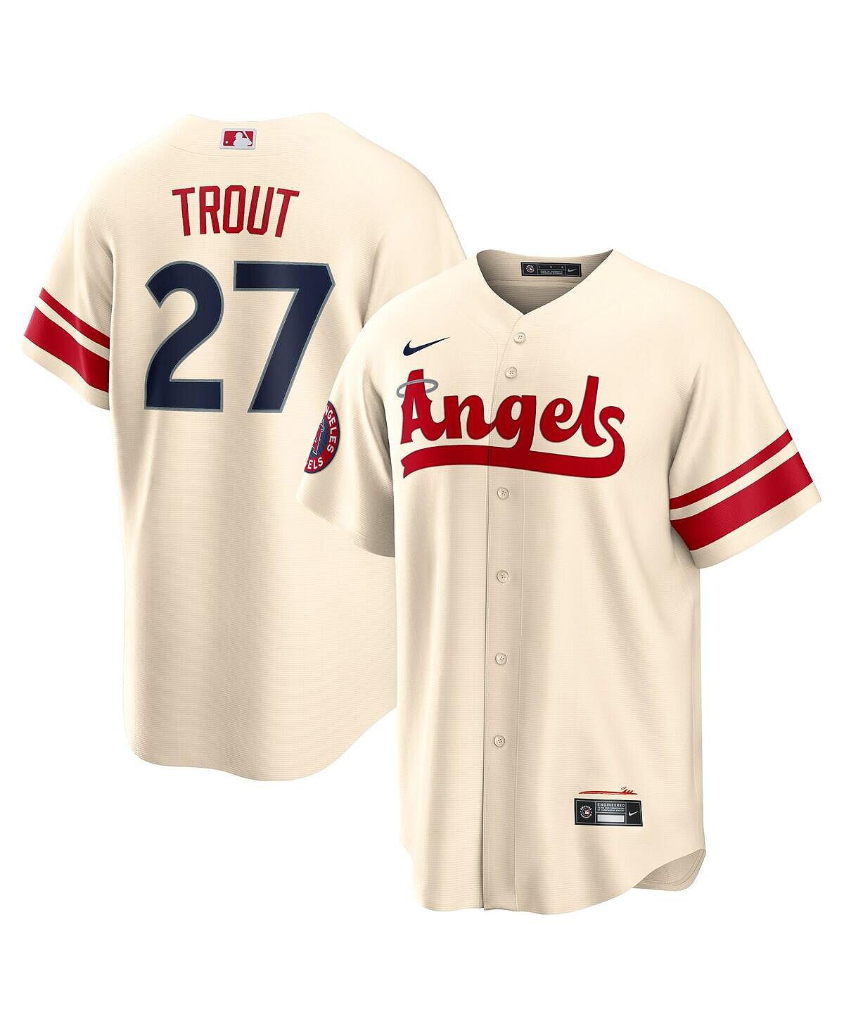 Мужская футболка Майка Траута кремового цвета Los Angeles Angels 2022 City Connect Replica Player Jersey Nike
Мужская футболка Майка Траута кремового цвета Los Angeles Angels 2022 City Connect Replica Player Jersey Nike