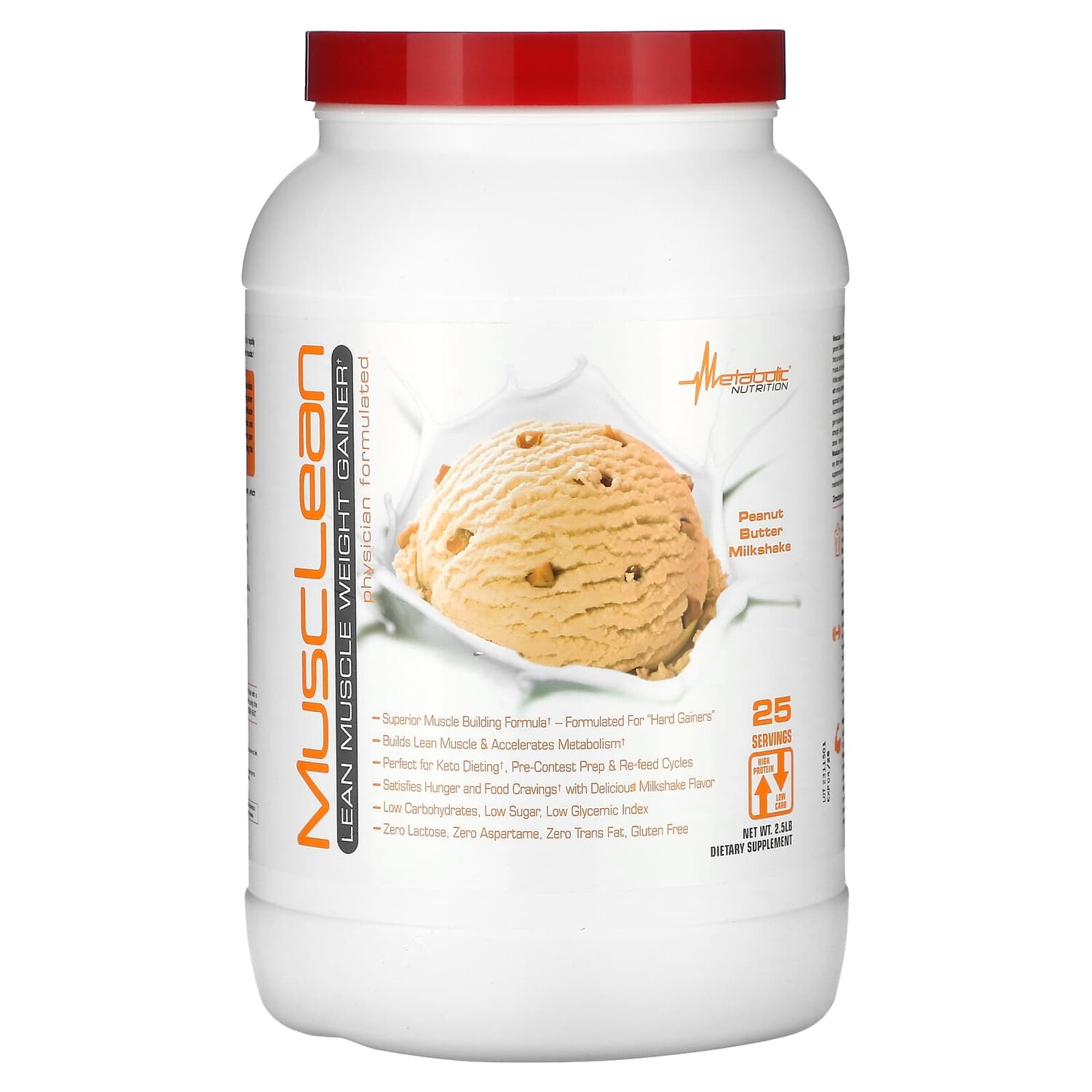 MuscLean, средство для набора мышечной массы, молочный коктейль с арахисовой пастой, 2,5 фунта, Metabolic Nutrition
MuscLean, средство для набора мышечной массы, молочный коктейль с арахисовой пастой, 2,5 фунта, Metabolic Nutrition