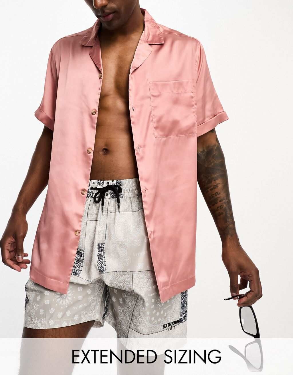 Свободная атласная рубашка пыльно-розового цвета с закатанными рукавами ASOS DESIGN
Свободная атласная рубашка пыльно-розового цвета с закатанными рукавами ASOS DESIGN