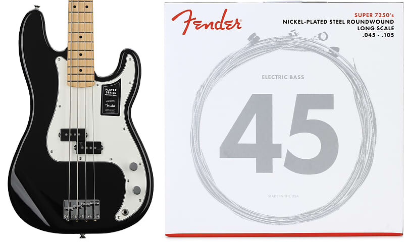 Бас-гитара Fender Player Precision — черный с кленовой накладкой в комплекте со струнами Fender 7250M из никелированной стали с длинной шкалой для бас-гитары — .045–.105 Medium 0149802506=1 0737250406=1
Бас-гитара Fender Player Precision — черный с кленовой накладкой в комплекте со струнами Fender 7250M из никелированной стали с длинной шкалой для бас-гитары — .045–.105 Medium 0149802506=1 0737250406=1