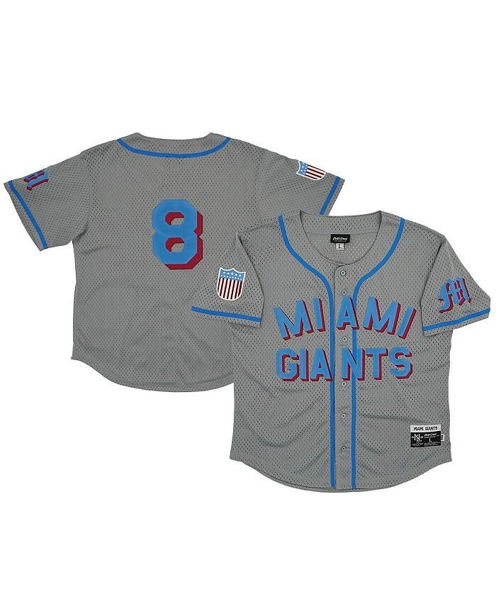 Реплика мужского серого сетчатого джерси на пуговицах № 8 Miami Giants Rings & Crwns, серый
Реплика мужского серого сетчатого джерси на пуговицах № 8 Miami Giants Rings & Crwns, серый