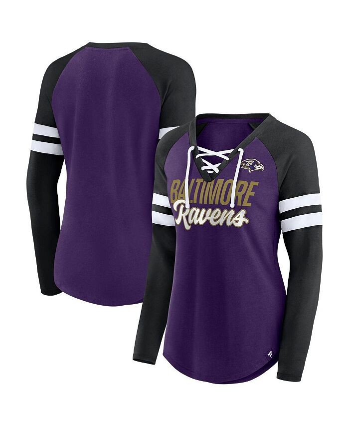 Женская фирменная фиолетово-черная футболка Baltimore Ravens размера плюс со шнуровкой и v-образным вырезом реглан с длинными рукавами Fanatics, фиолетовый
Женская фирменная фиолетово-черная футболка Baltimore Ravens размера плюс со шнуровкой и v-образным вырезом реглан с длинными рукавами Fanatics, фиолетовый