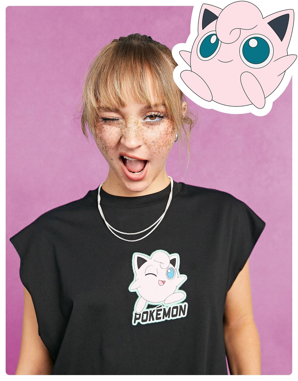 Черная объемная майка с блестящим графическим принтом Jigglypuff ASOS DESIGN Pokemon
Черная объемная майка с блестящим графическим принтом Jigglypuff ASOS DESIGN Pokemon
