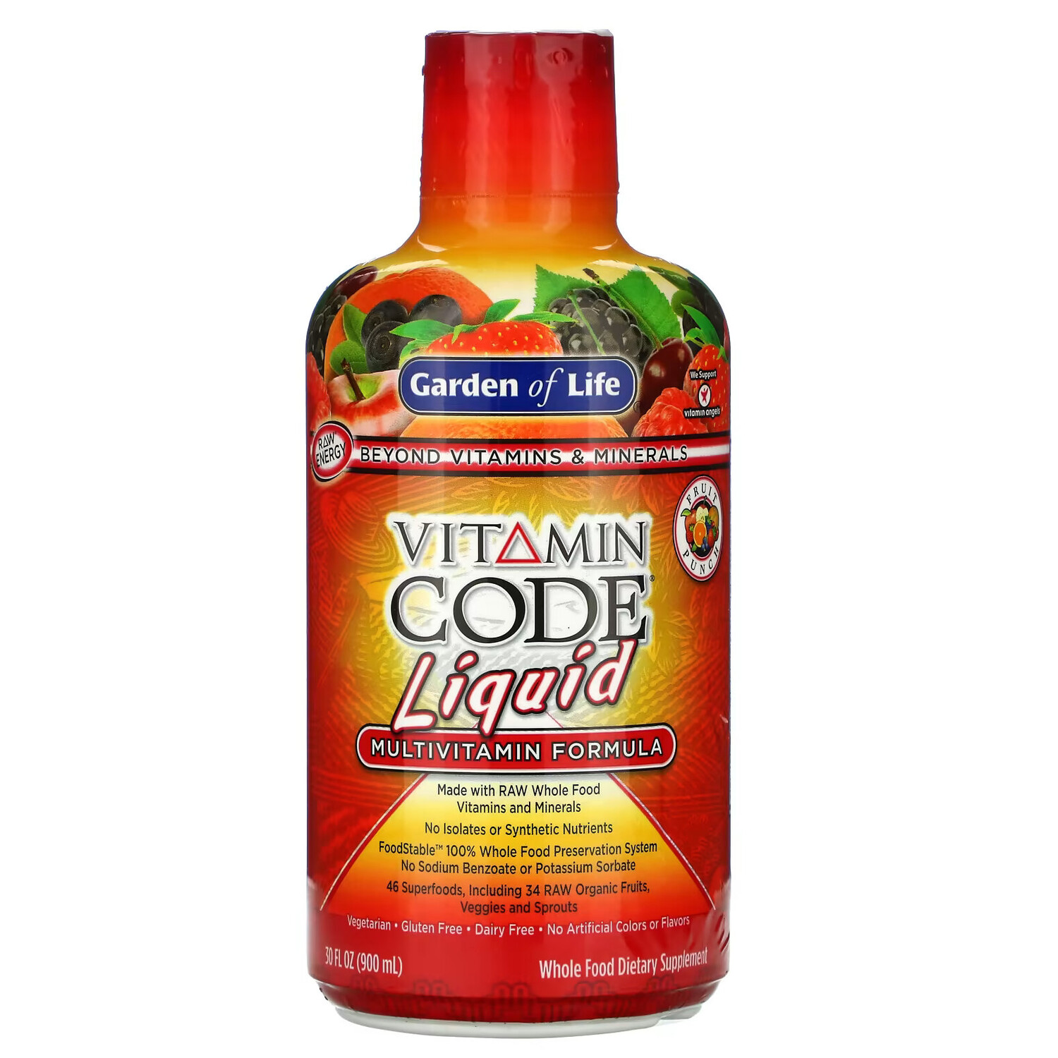 Garden of Life, Vitamin Code Liquid, мультивитаминная формула, фруктовый пунш, 900 мл (30 жидк. Унций)
Garden of Life, Vitamin Code Liquid, мультивитаминная формула, фруктовый пунш, 900 мл (30 жидк. Унций)