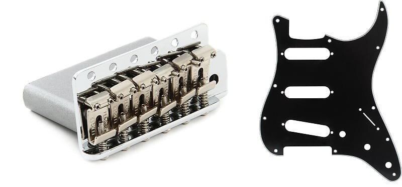 Сборка бриджа Fender American Vintage Strat Tremolo — хромированный комплект с накладкой Stratocaster в современном стиле Fender с 11 отверстиями S/S/S — черная 3-слойная 0991359000=1 0992049000=1
Сборка бриджа Fender American Vintage Strat Tremolo — хромированный комплект с накладкой Stratocaster в современном стиле Fender с 11 отверстиями S/S/S — черная 3-слойная 0991359000=1 0992049000=1