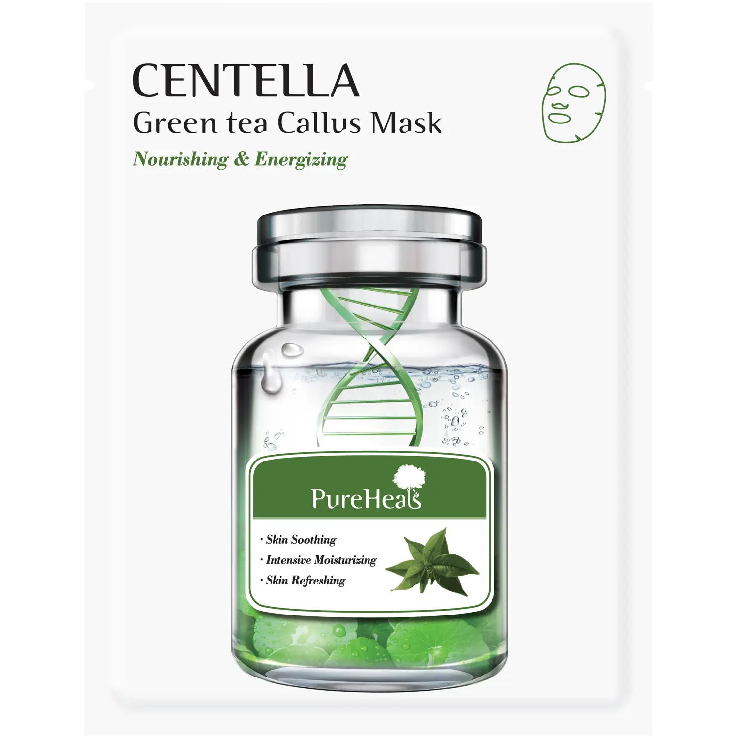 Pureheals Centella питательная и бодрящая маска для лица с центеллой азиатской и стволовыми клетками зеленого чая, 25 г
Pureheals Centella питательная и бодрящая маска для лица с центеллой азиатской и стволовыми клетками зеленого чая, 25 г