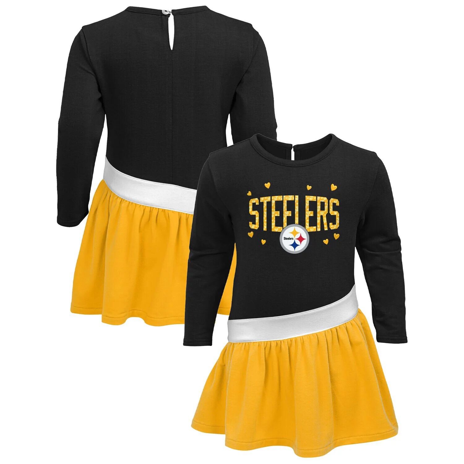 Черное/золотое трикотажное платье для девочек Pittsburgh Steelers Heart to Heart Tri-Blend Dress Outerstuff, Черный
Черное/золотое трикотажное платье для девочек Pittsburgh Steelers Heart to Heart Tri-Blend Dress Outerstuff, Черный