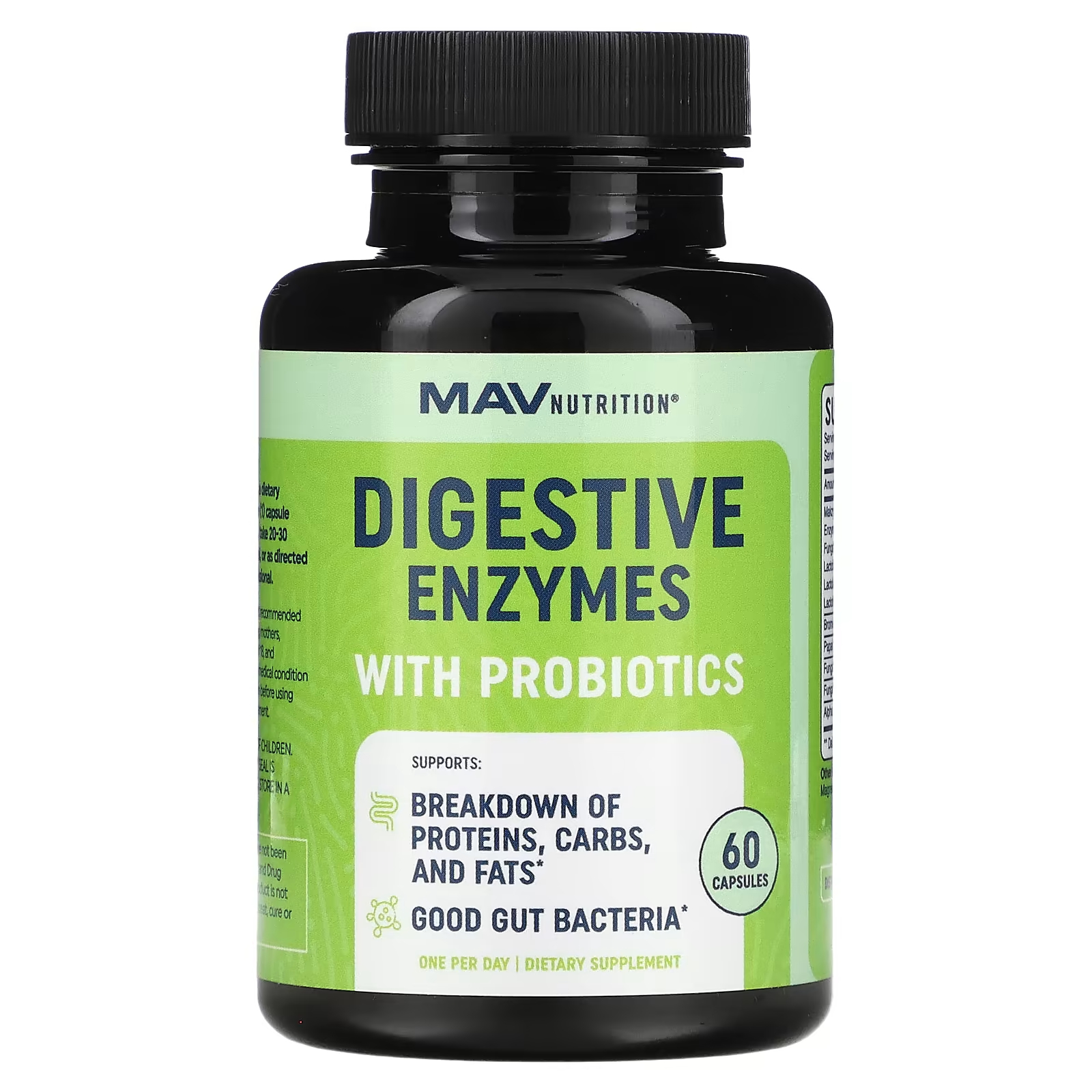 

Пищеварительные ферменты MAV Nutrition с пробиотиками, 60 капсул