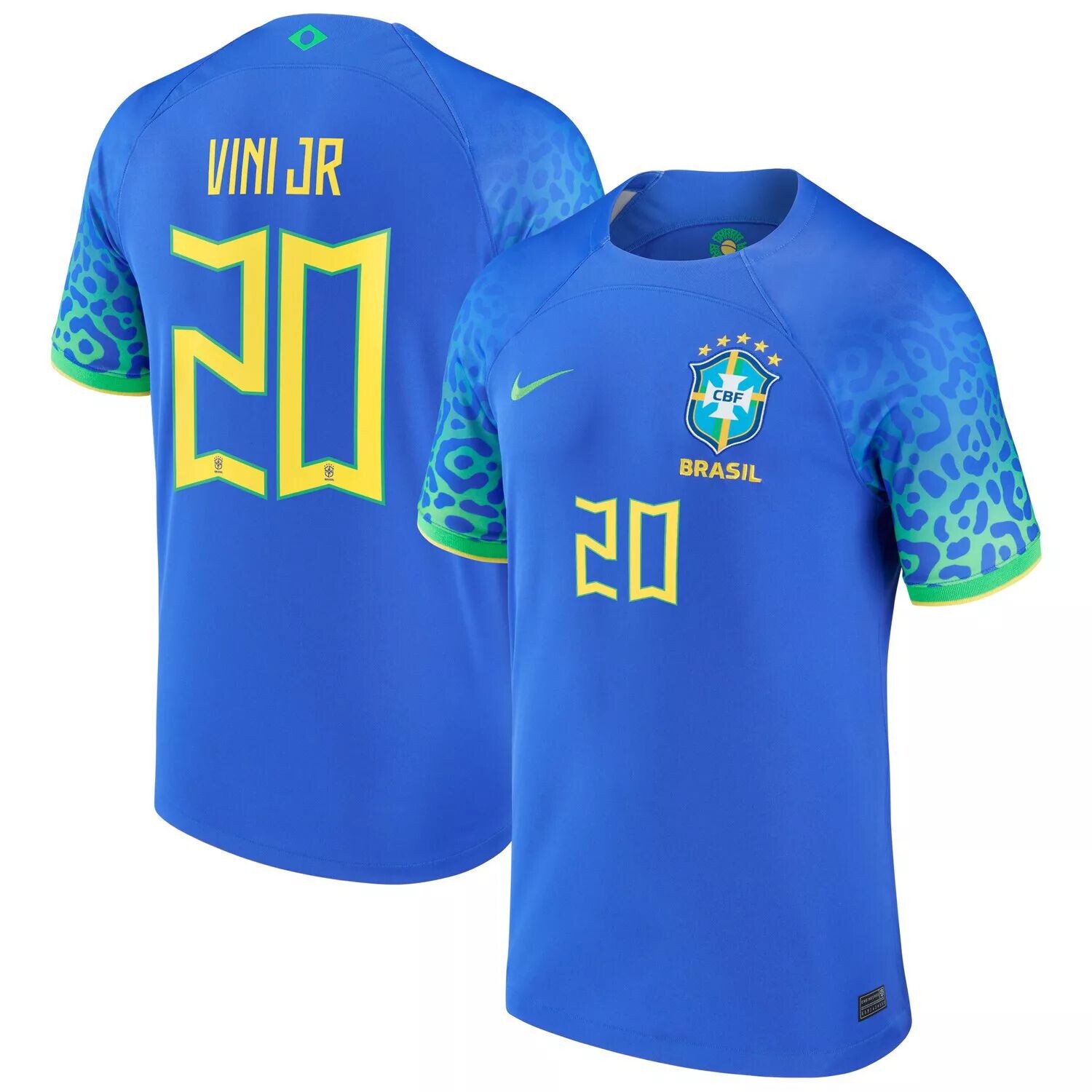 Мужская выездная футболка Vinicius Junior Blue сборной Бразилии 2022/23, реплика Nike
Мужская выездная футболка Vinicius Junior Blue сборной Бразилии 2022/23, реплика Nike