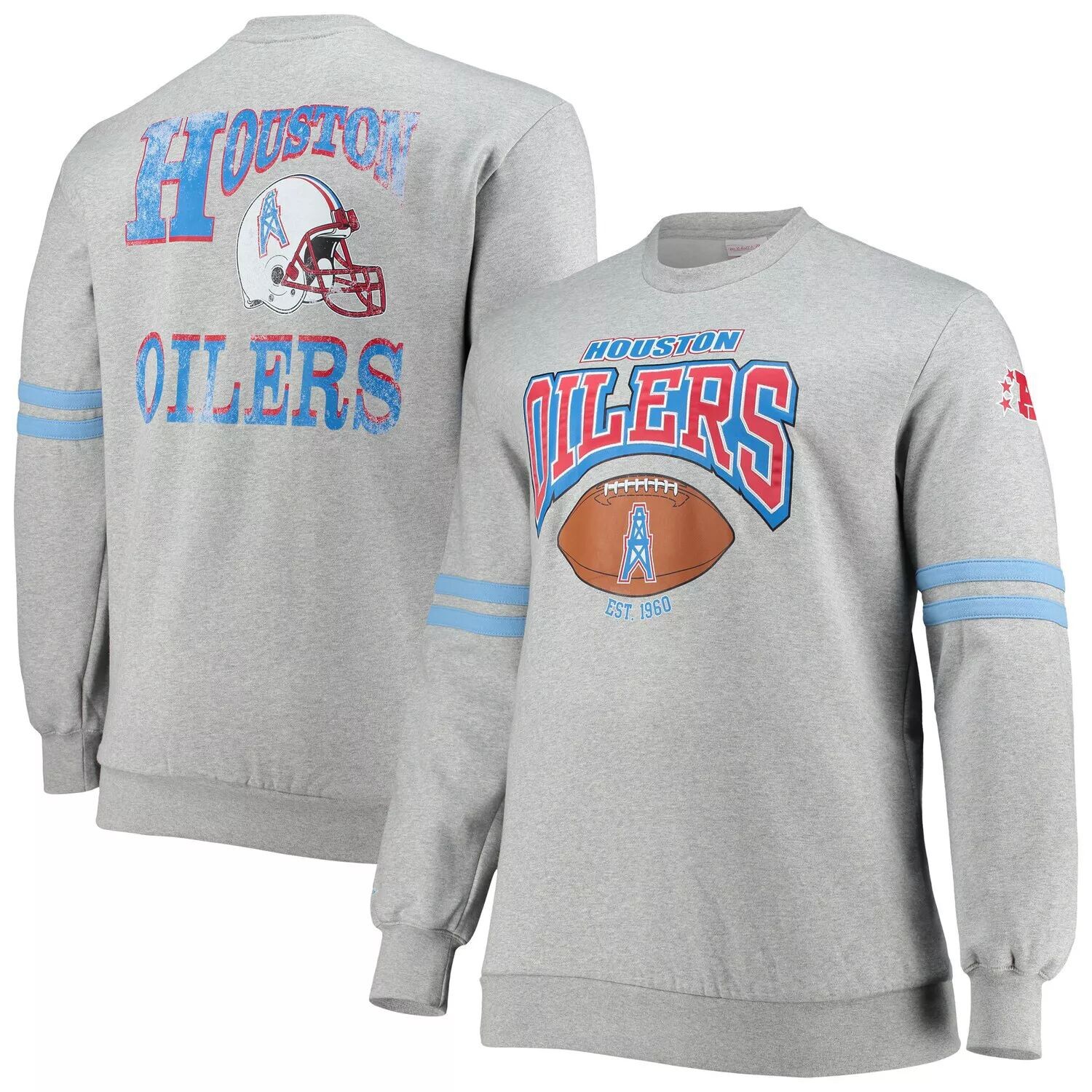 Мужской свитер Mitchell & Ness Heathered Grey Houston Oilers Big & Tall Gridiron Classics со сплошным принтом и принтом
Мужской свитер Mitchell & Ness Heathered Grey Houston Oilers Big & Tall Gridiron Classics со сплошным принтом и принтом