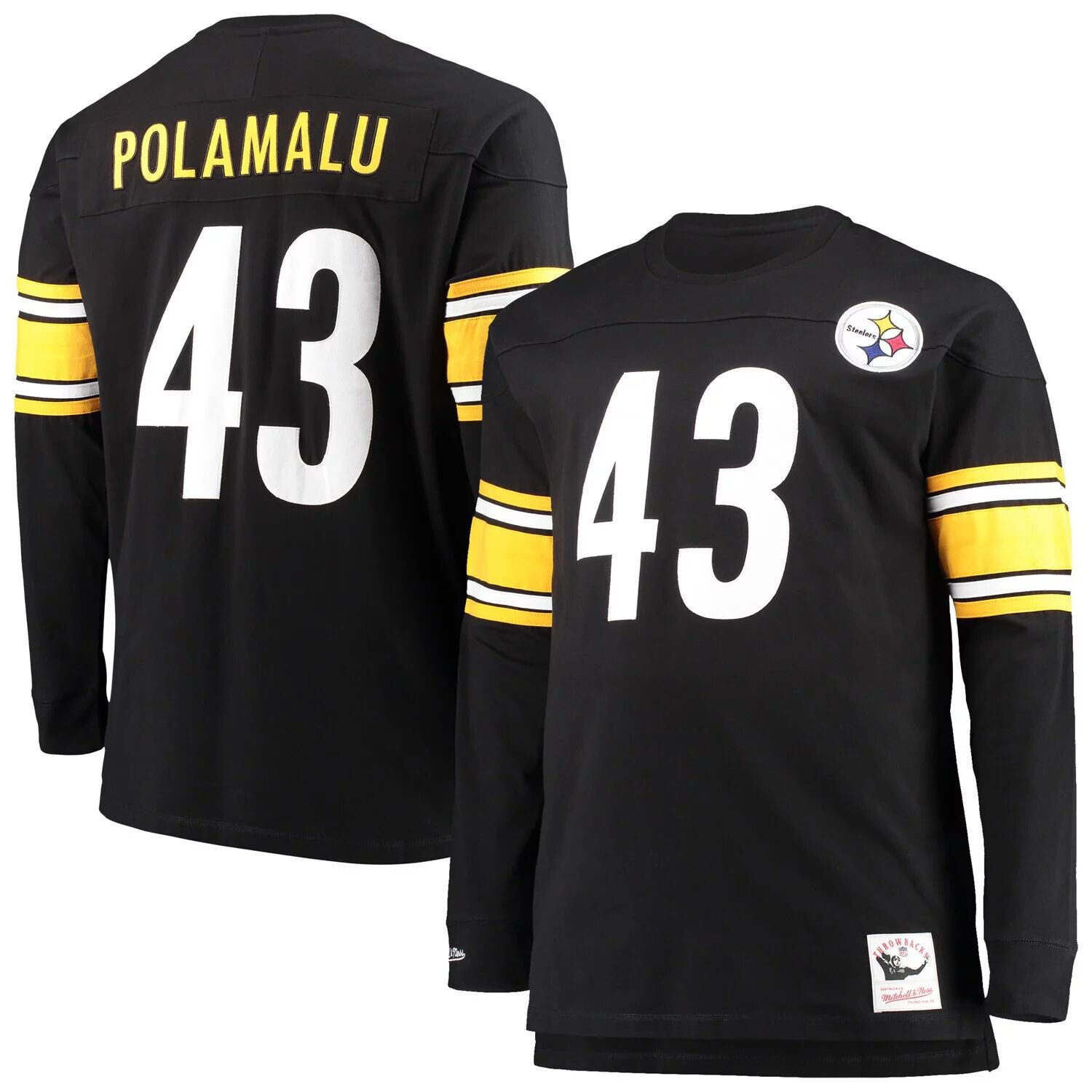 Мужская футболка с длинными рукавами Mitchell & Ness Troy Polamalu Black Pittsburgh Steelers Big & Tall, имя и номер игрока в отставке
Мужская футболка с длинными рукавами Mitchell & Ness Troy Polamalu Black Pittsburgh Steelers Big & Tall, имя и номер игрока в отставке