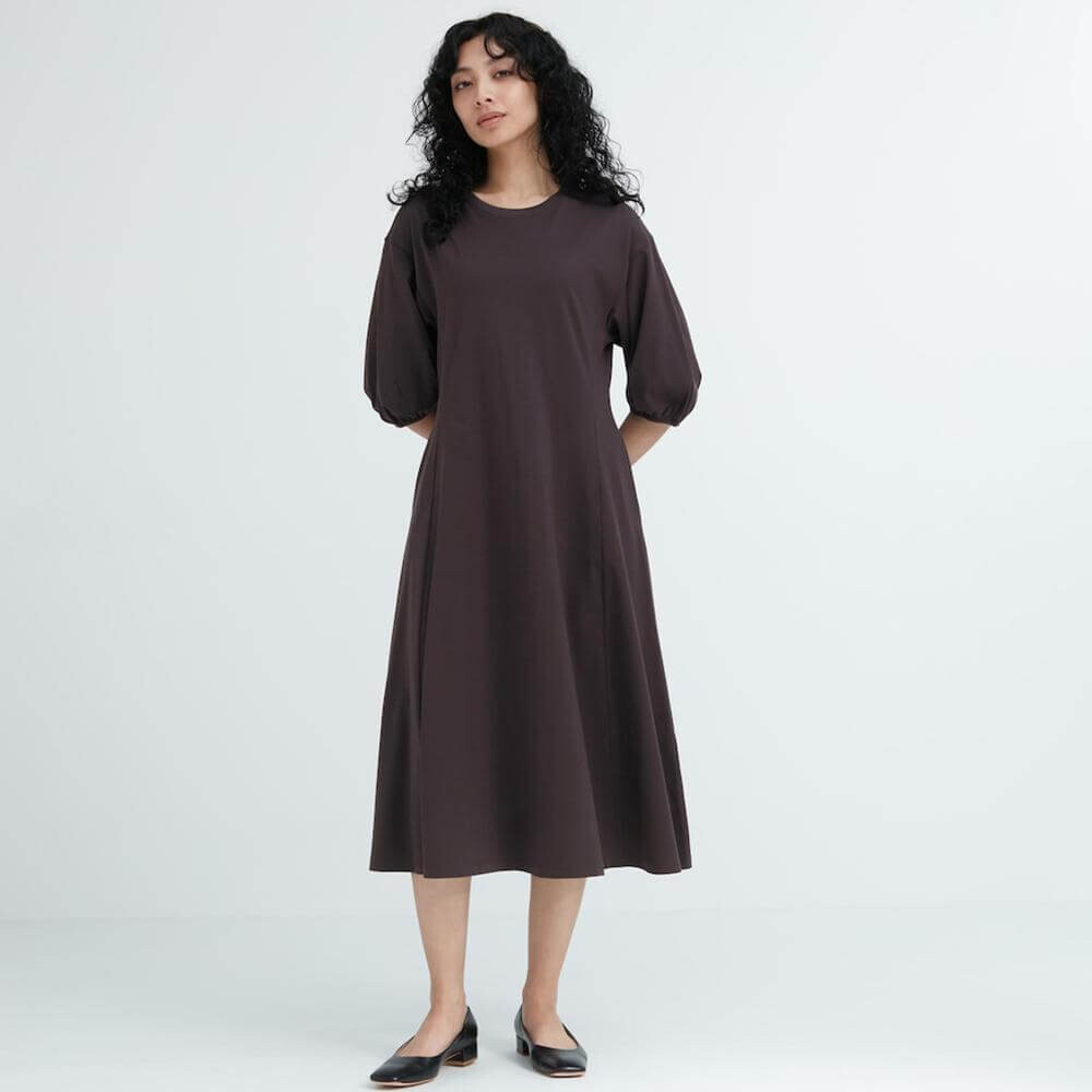Хлопковое платье Uniqlo Waist Lantern Sleeve For Commuting And Leisure, темно-коричневый
Хлопковое платье Uniqlo Waist Lantern Sleeve For Commuting And Leisure, темно-коричневый