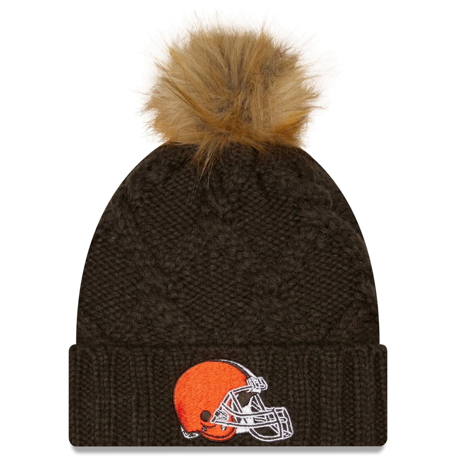 Женская коричневая роскошная вязаная шапка с манжетами и помпоном New Era Cleveland Browns New Era
Женская коричневая роскошная вязаная шапка с манжетами и помпоном New Era Cleveland Browns New Era