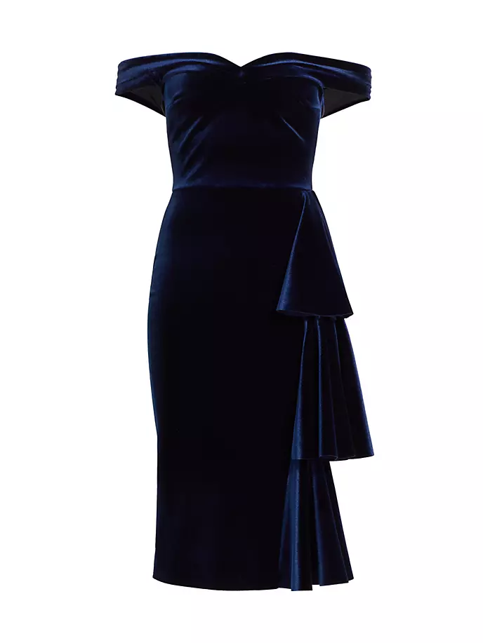 Willa Бархатное платье миди с открытыми плечами Chiara Boni La Petite Robe, цвет blue notte
Willa Бархатное платье миди с открытыми плечами Chiara Boni La Petite Robe, цвет blue notte