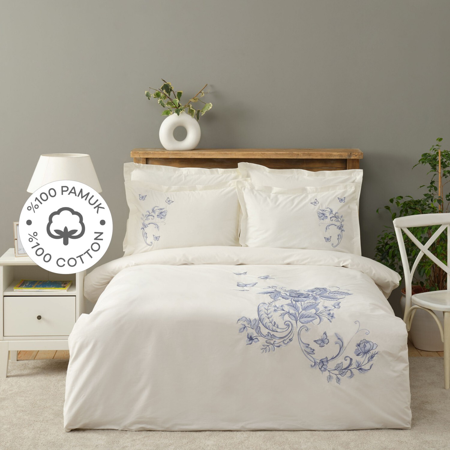 Karaca Home Emily Белый Комплект постельного белья из 100% хлопка с двойной вышивкой
Karaca Home Emily Белый Комплект постельного белья из 100% хлопка с двойной вышивкой