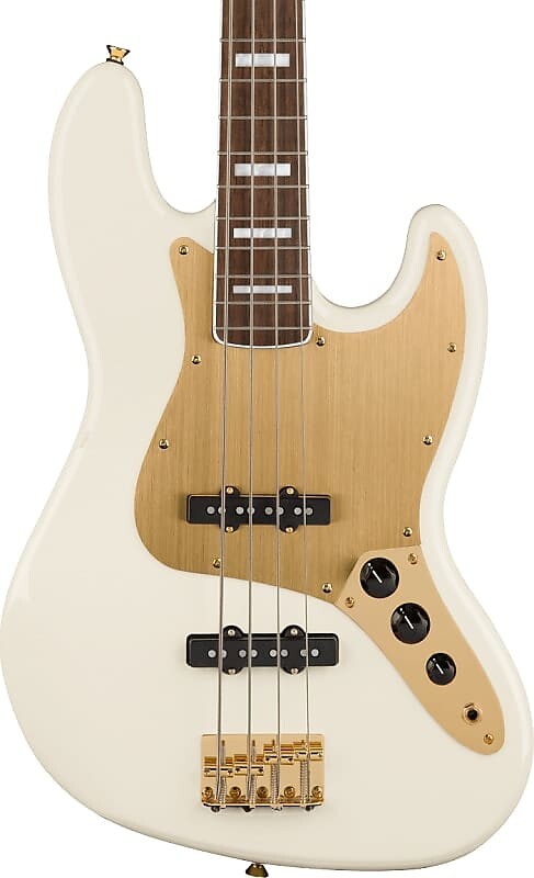 Басс гитара Squier 40th Anniversary Jazz Bass, Gold Edition, Laurel Fingerboard, Gold Anodized Pickguard, Olympic White
Басс гитара Squier 40th Anniversary Jazz Bass, Gold Edition, Laurel Fingerboard, Gold Anodized Pickguard, Olympic White