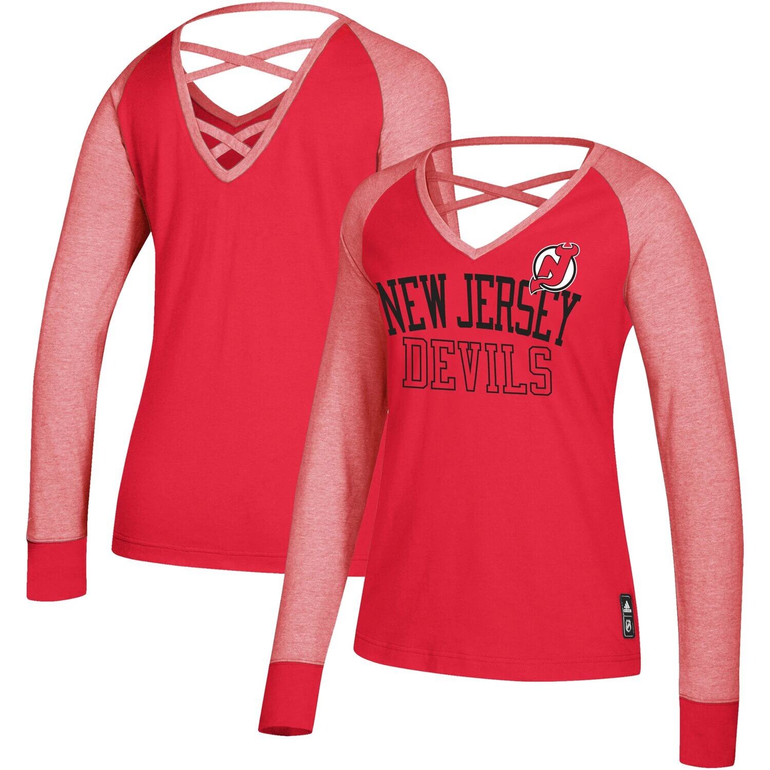 Женская красная футболка с длинным рукавом adidas New Jersey Devils контрастного цвета adidas
Женская красная футболка с длинным рукавом adidas New Jersey Devils контрастного цвета adidas