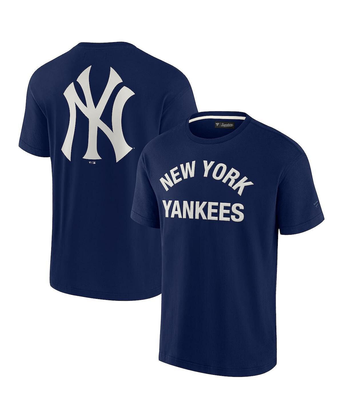 Мужская и женская темно-синяя супермягкая футболка New York Yankees с коротким рукавом Fanatics Signature, Синий
Мужская и женская темно-синяя супермягкая футболка New York Yankees с коротким рукавом Fanatics Signature, Синий