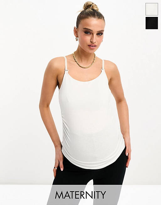 Черный и белый комплект топов на бретельках для кормления Threadbare Maternity из двух комплектов
Черный и белый комплект топов на бретельках для кормления Threadbare Maternity из двух комплектов