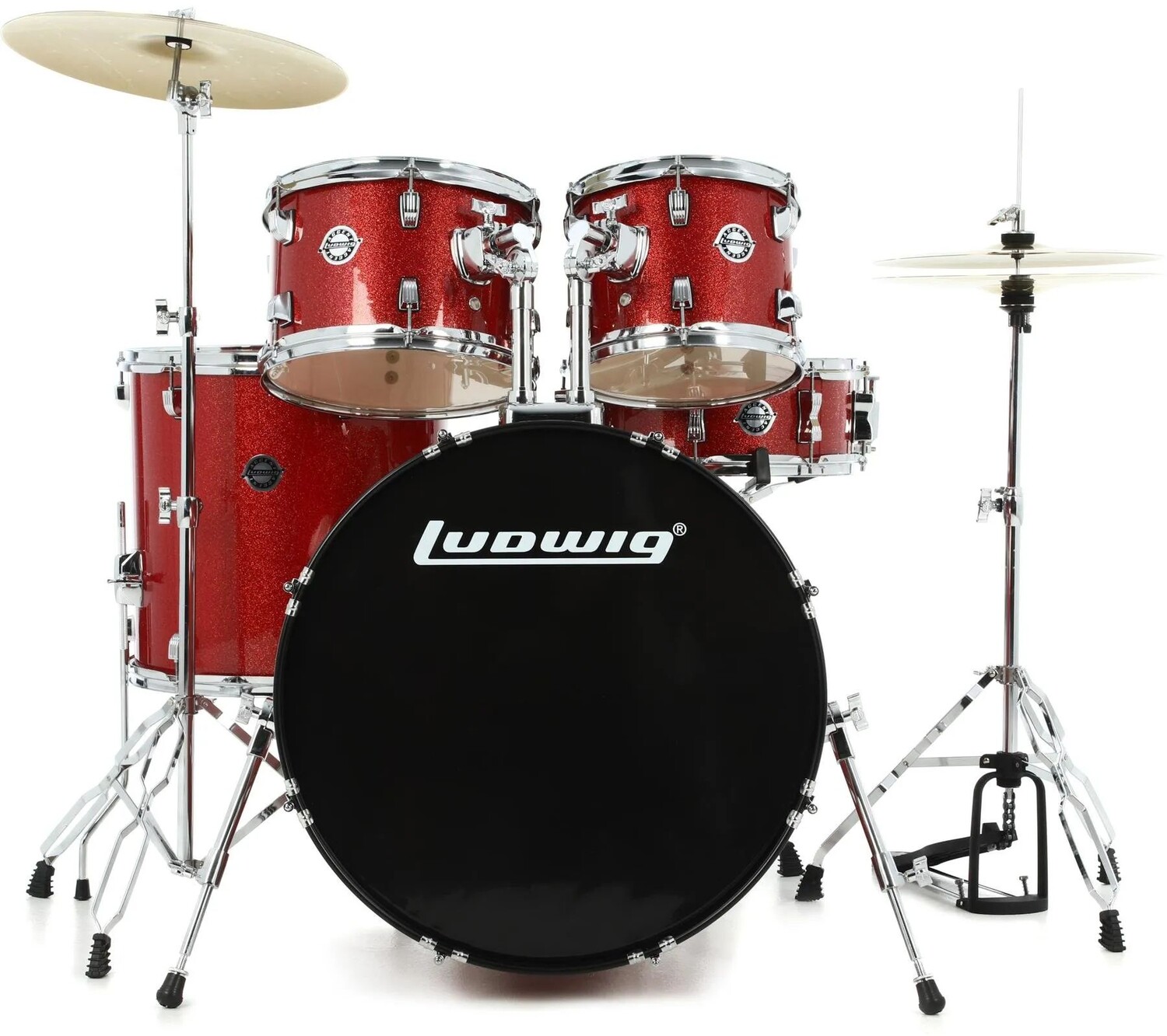 Полная ударная установка Ludwig Accent, состоящая из 5 частей, включая 22-дюймовый бас-барабан и тарелки Wuhan - Red Sparkle
Полная ударная установка Ludwig Accent, состоящая из 5 частей, включая 22-дюймовый бас-барабан и тарелки Wuhan - Red Sparkle