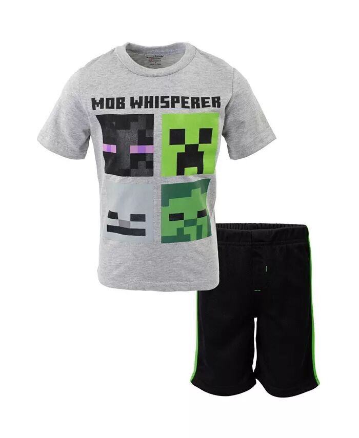 Комплект одежды из футболки с рисунком Creeper Skeleton Zombie Enderman и сетчатых шорт для мальчиков Minecraft, серый
Комплект одежды из футболки с рисунком Creeper Skeleton Zombie Enderman и сетчатых шорт для мальчиков Minecraft, серый