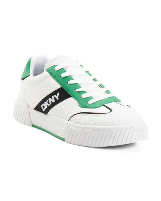 Двухцветные кроссовки с перфорированным мыском и логотипом по бокам Dkny, белый/зеленый
Двухцветные кроссовки с перфорированным мыском и логотипом по бокам Dkny, белый/зеленый