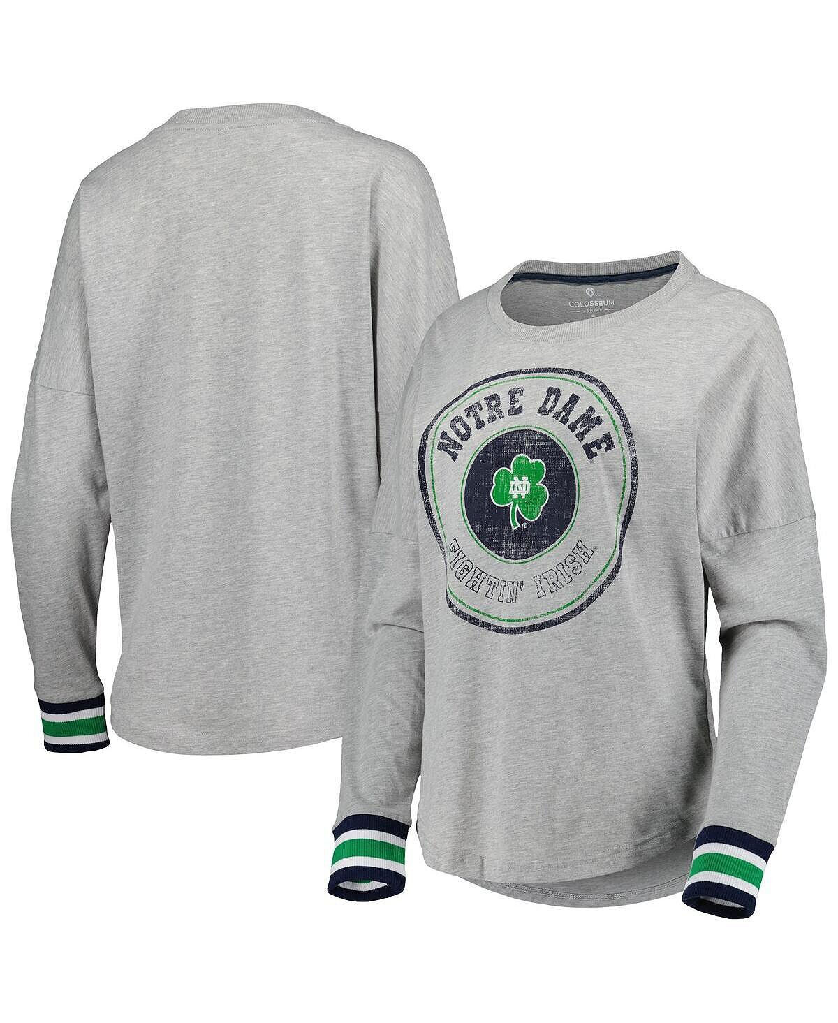 Женская серая футболка с длинным рукавом Notre Dame Fighting Irish Andy Colosseum, Серый
Женская серая футболка с длинным рукавом Notre Dame Fighting Irish Andy Colosseum, Серый