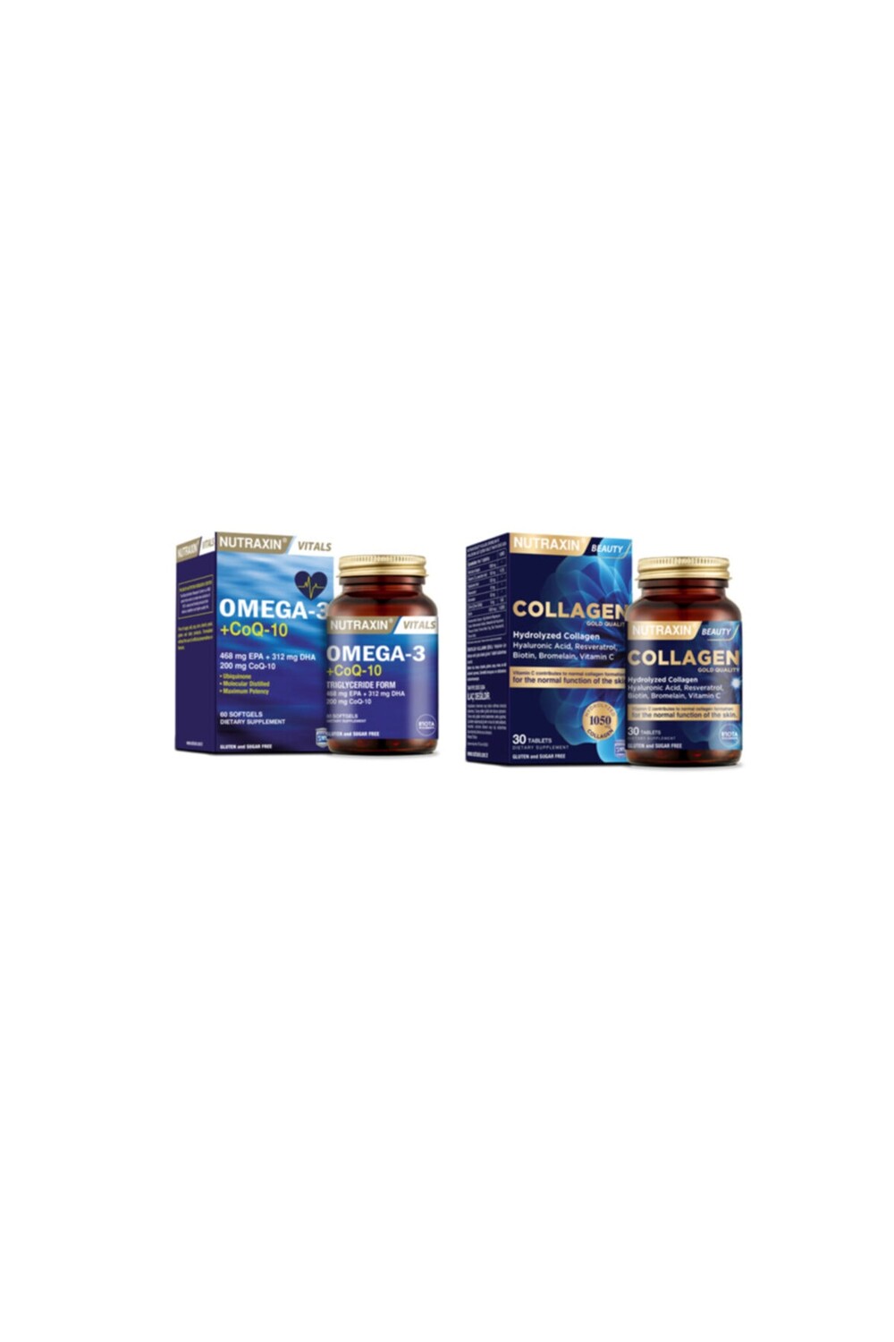 Nutraxin Омега-3 +коэнзим coq-10 60 мягких капсул + гидролизованный коллаген 30 таблеток
Nutraxin Омега-3 +коэнзим coq-10 60 мягких капсул + гидролизованный коллаген 30 таблеток