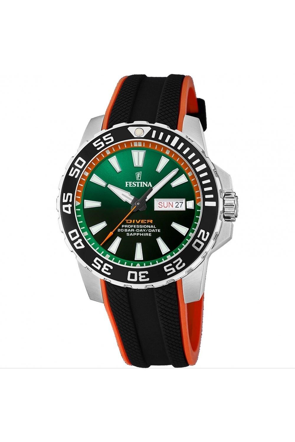 Классические аналоговые кварцевые часы Diver из нержавеющей стали - F20662/2 Festina, зеленый
Классические аналоговые кварцевые часы Diver из нержавеющей стали - F20662/2 Festina, зеленый