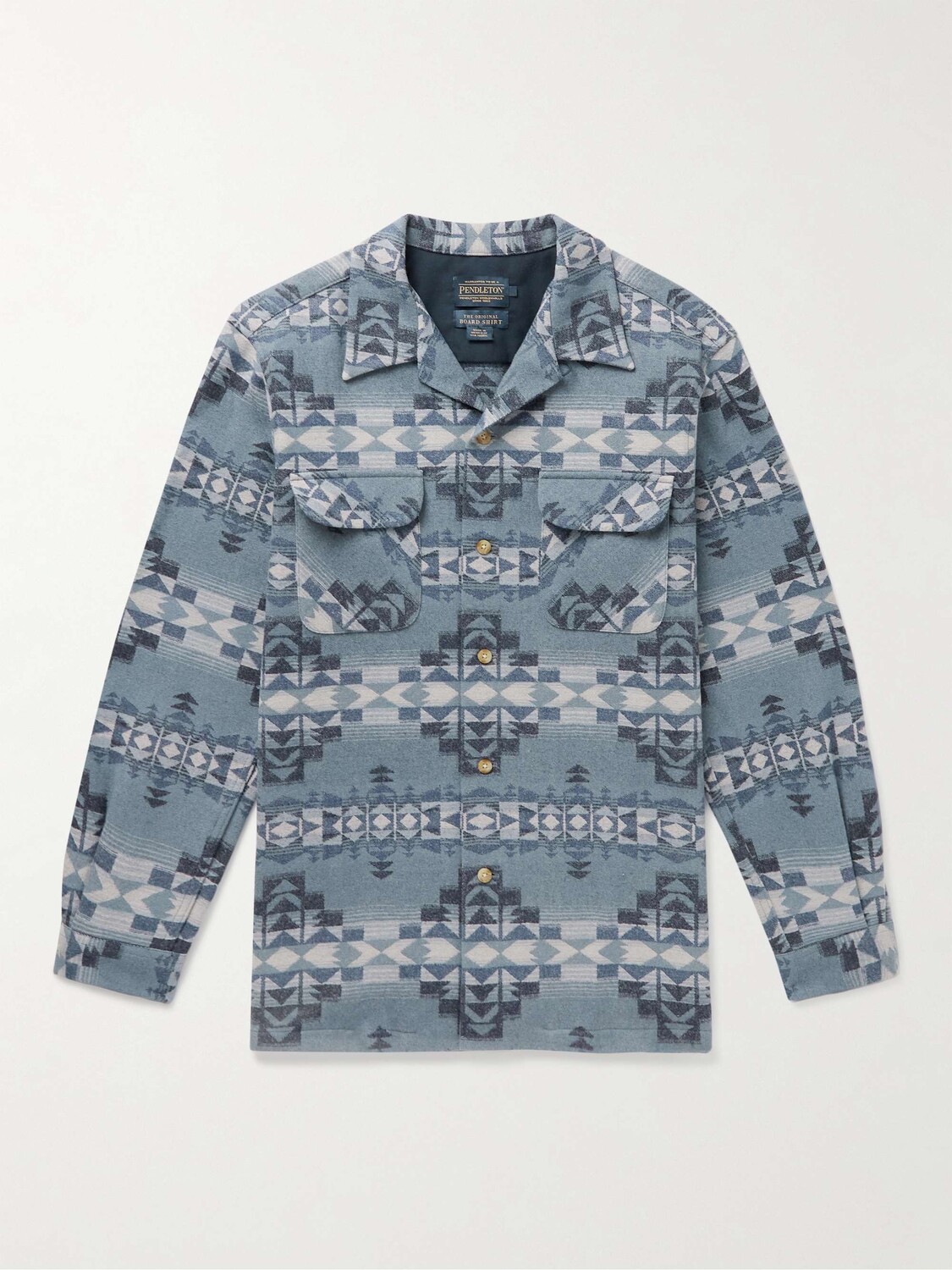 Рубашка Board Camp-Collar из натуральной шерсти и жаккарда PENDLETON, синий
Рубашка Board Camp-Collar из натуральной шерсти и жаккарда PENDLETON, синий