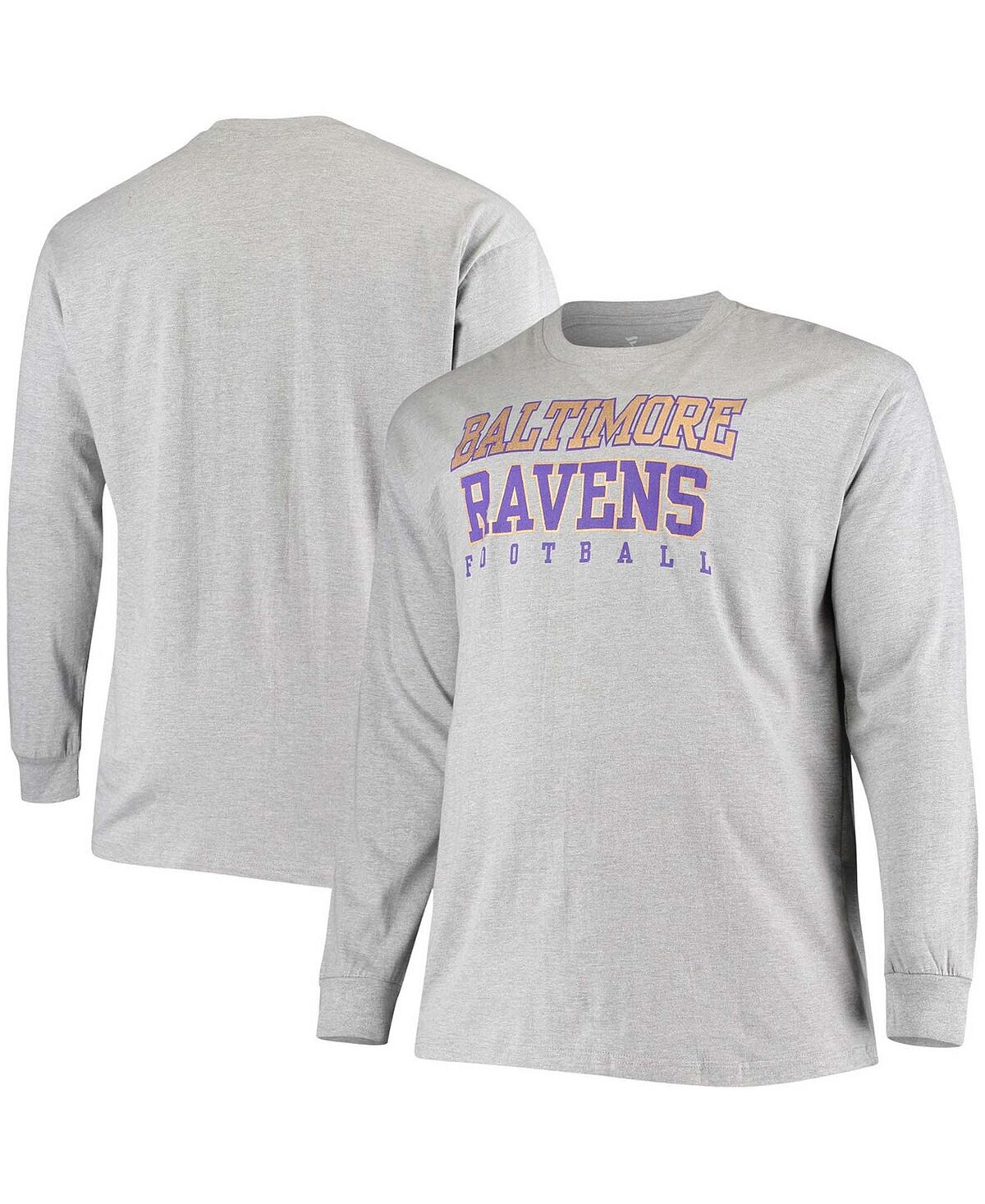 Мужская футболка с длинным рукавом из меланжевой ткани baltimore ravens practice big and tall heathered grey Fanatics, мульти
Мужская футболка с длинным рукавом из меланжевой ткани baltimore ravens practice big and tall heathered grey Fanatics, мульти