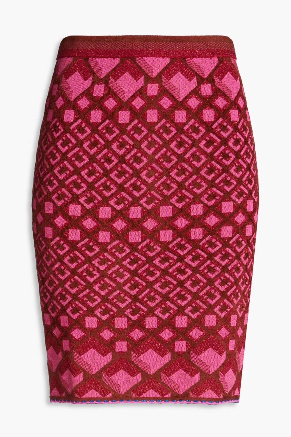 Мини-юбка-карандаш металлизированной жаккардовой вязки Diane Von Furstenberg, фуксия
Мини-юбка-карандаш металлизированной жаккардовой вязки Diane Von Furstenberg, фуксия