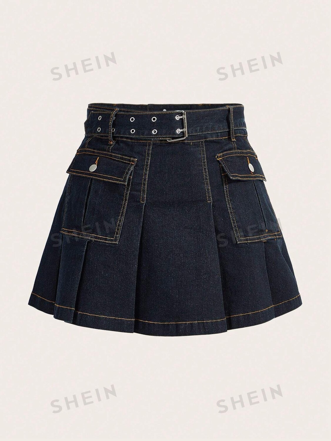 ICON Plus Джинсовая юбка, карман с клапаном, плиссировка, декорированный поясом Shein, черный
ICON Plus Джинсовая юбка, карман с клапаном, плиссировка, декорированный поясом Shein, черный