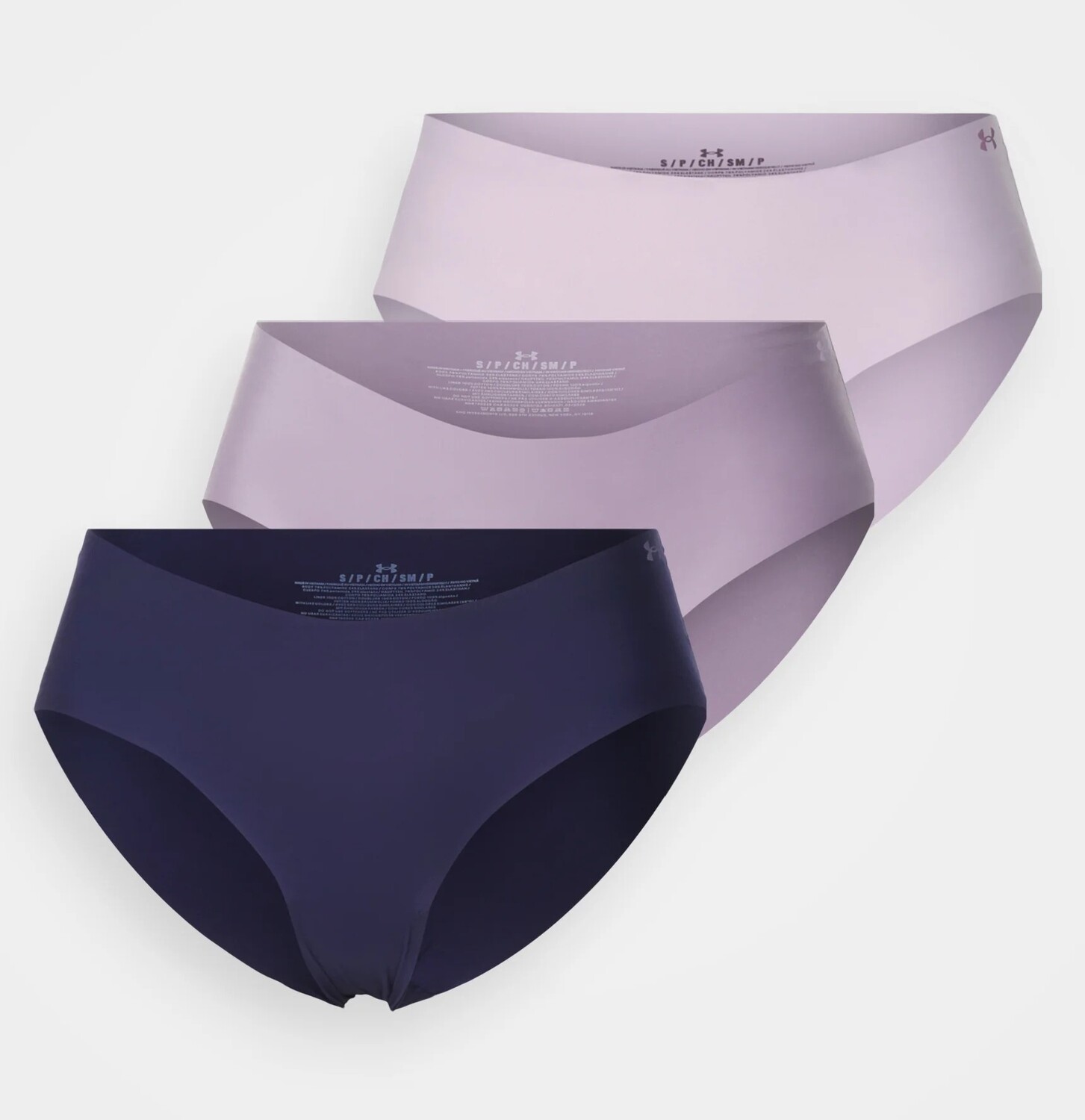 Набор трусов Under Armour Pure Stretch No Show Hipster Solid, темно-синий, фиолетовый, сиреневый, 3 шт
Набор трусов Under Armour Pure Stretch No Show Hipster Solid, темно-синий, фиолетовый, сиреневый, 3 шт