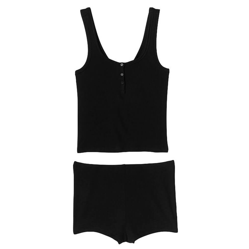 Комплект майка и шорты в рубчик Victoria's Secret Modal Henley, 2 предмета, черный
Комплект майка и шорты в рубчик Victoria's Secret Modal Henley, 2 предмета, черный
