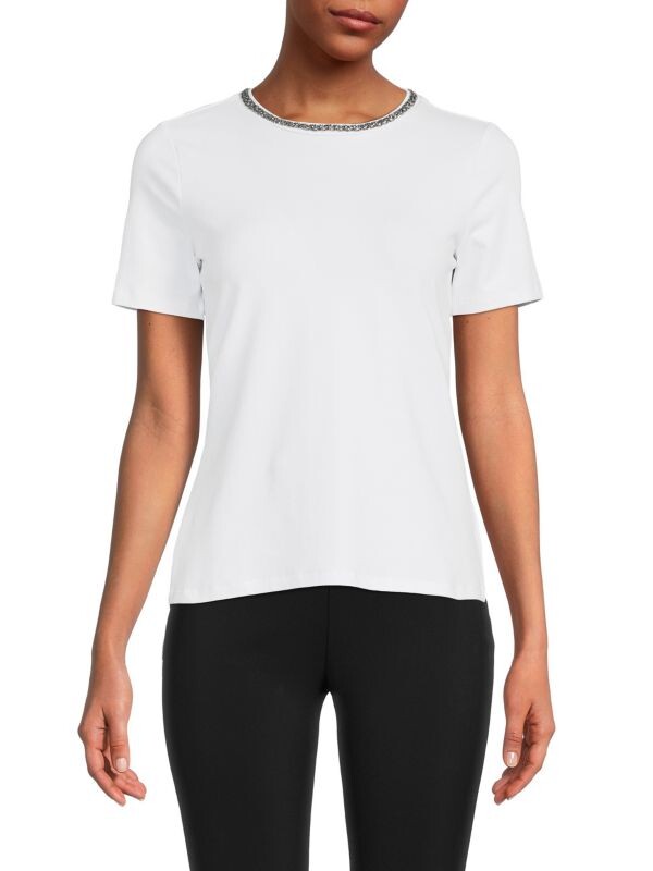 Топ Donna Karan с декорированным воротником, белый
Топ Donna Karan с декорированным воротником, белый