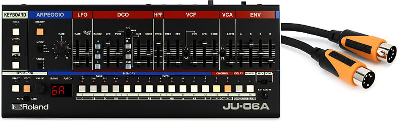 Roland JU-06A Boutique Series Комплект звукового модуля Juno с Roland RMIDI-B5 Black Series MIDI-кабель — 5 футов JU-06A=1 RMIDI-B5=1
Roland JU-06A Boutique Series Комплект звукового модуля Juno с Roland RMIDI-B5 Black Series MIDI-кабель — 5 футов JU-06A=1 RMIDI-B5=1