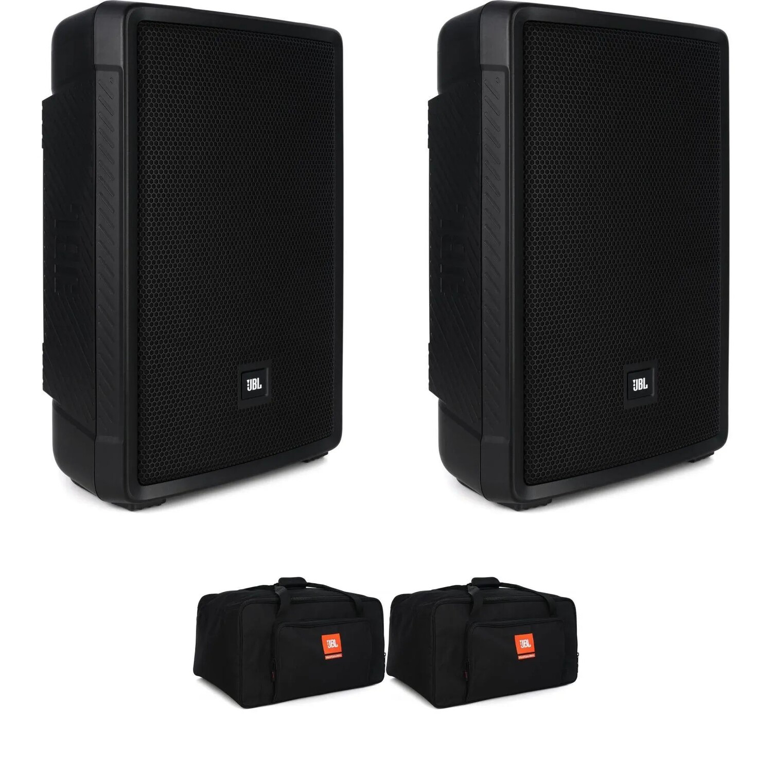 Пара 12-дюймовых портативных Bluetooth-динамиков JBL IRX-112BT с питанием и сумками — комплект
Пара 12-дюймовых портативных Bluetooth-динамиков JBL IRX-112BT с питанием и сумками — комплект