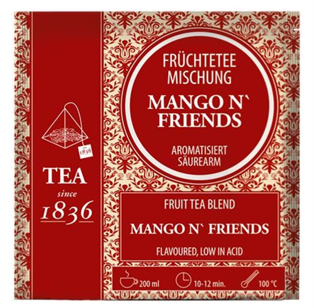 Чайно-фруктовая смесь Mango 'n Friends со вкусом 50 пакетиков-пирамидок в пакетике 4 г Dethlefsen & Balk
Чайно-фруктовая смесь Mango 'n Friends со вкусом 50 пакетиков-пирамидок в пакетике 4 г Dethlefsen & Balk