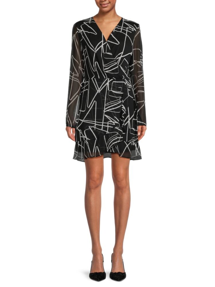 Мини-платье с геометрическим узором и искусственным запахом Dkny, цвет Black White
Мини-платье с геометрическим узором и искусственным запахом Dkny, цвет Black White