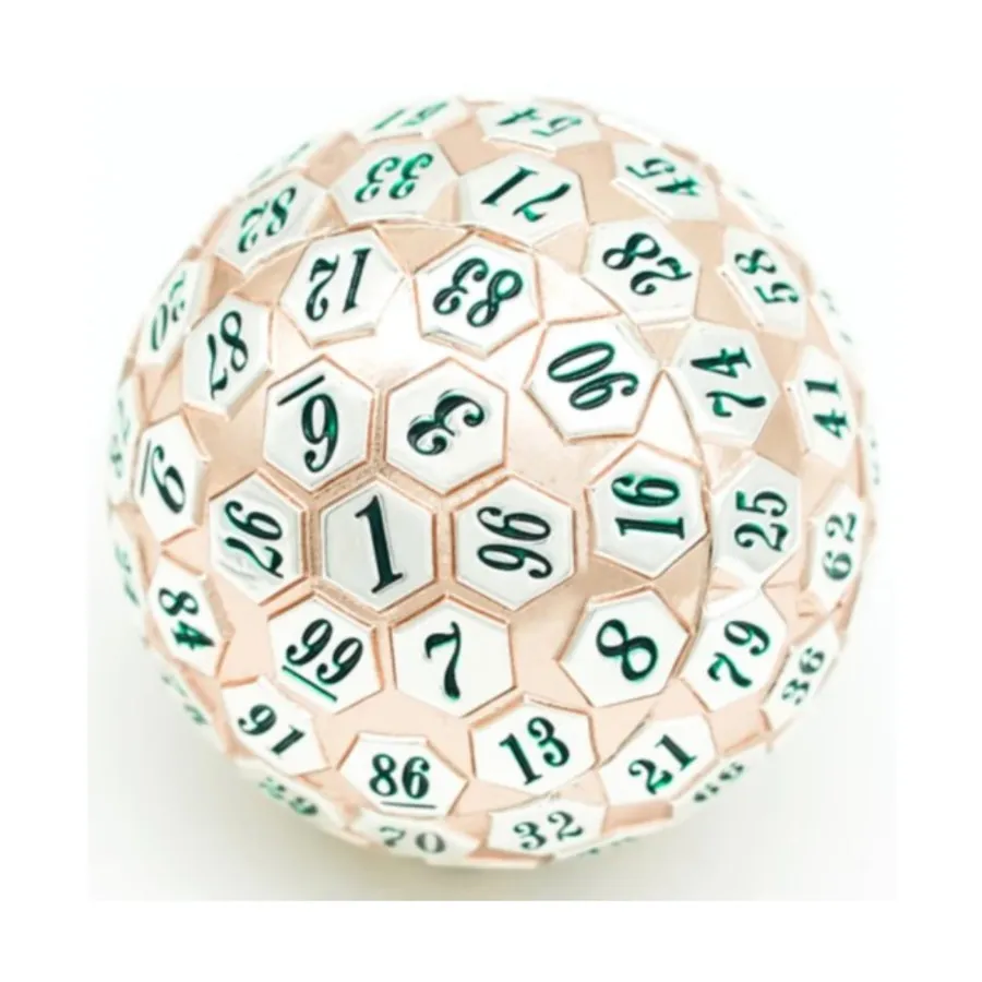 45 мм d100 — розовое золото и серебро с зеленым, Dice Sets - Metal - D100's (Foam Brain Games)
45 мм d100 — розовое золото и серебро с зеленым, Dice Sets - Metal - D100's (Foam Brain Games)