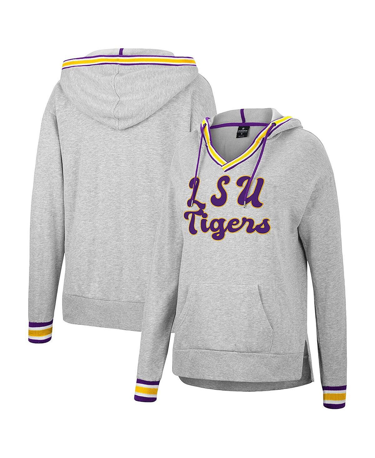 Женский серый пуловер с капюшоном LSU Tigers Andy с V-образным вырезом Colosseum
Женский серый пуловер с капюшоном LSU Tigers Andy с V-образным вырезом Colosseum