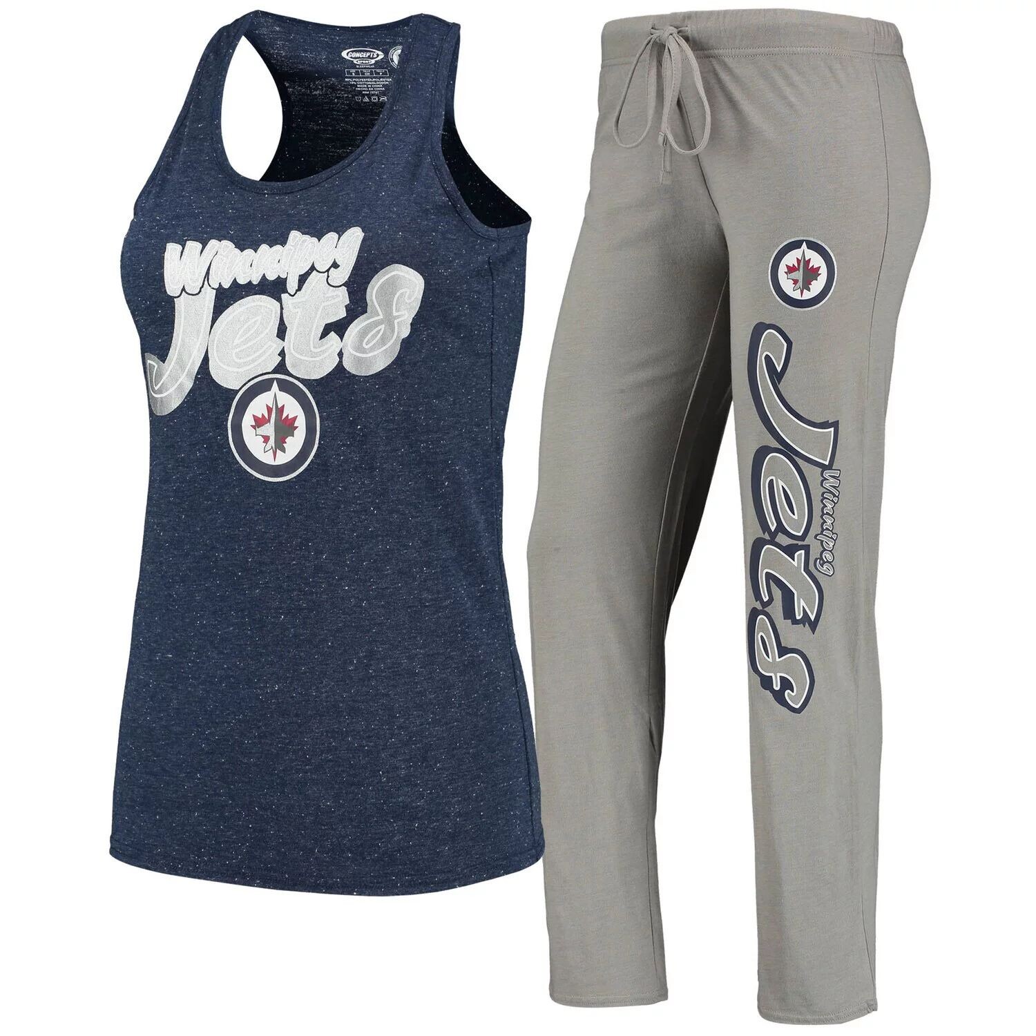 Женские брюки Concepts Sport серого/темно-синего цвета Winnipeg Jets Satellite, брюки и майка для сна
Женские брюки Concepts Sport серого/темно-синего цвета Winnipeg Jets Satellite, брюки и майка для сна
