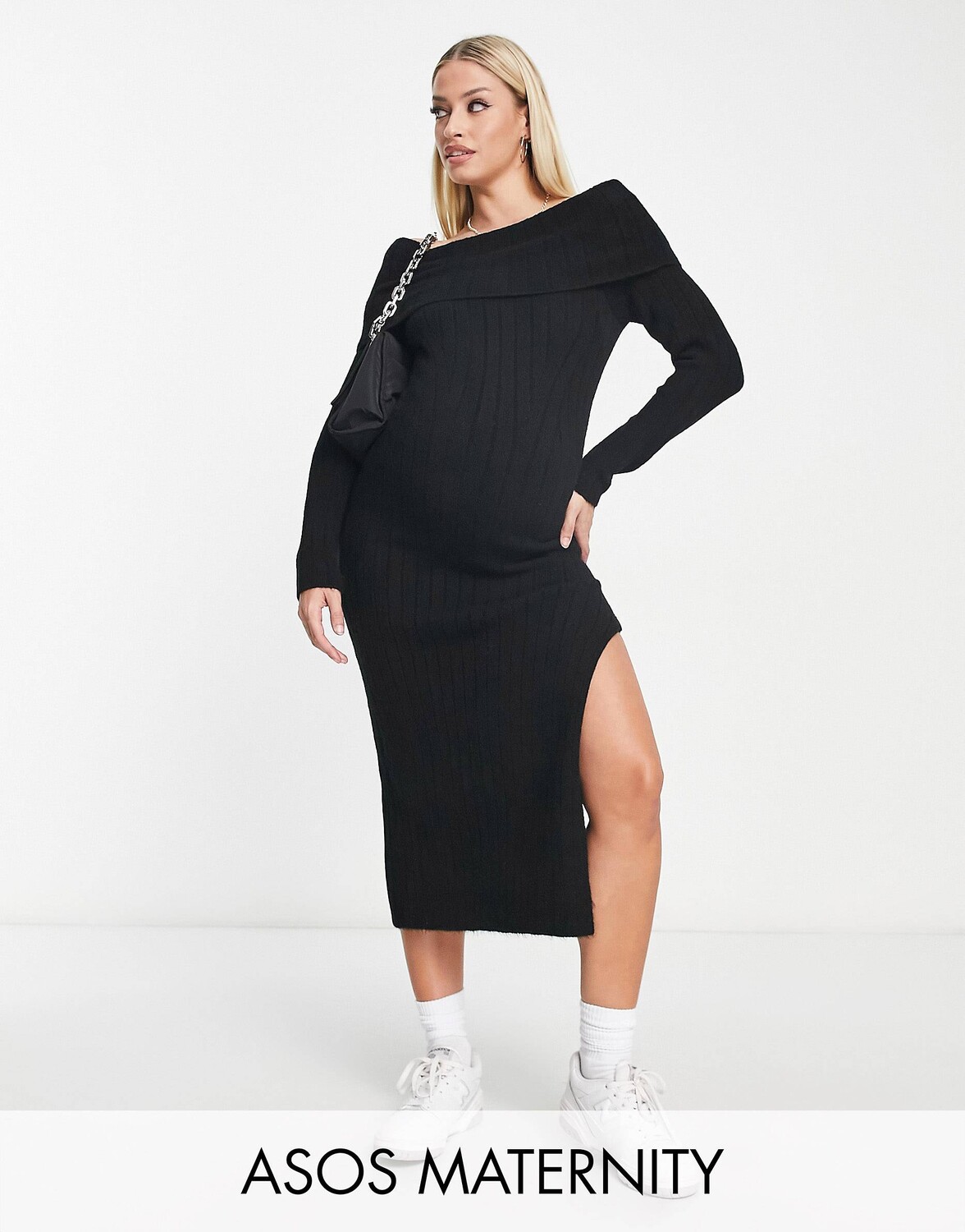 Черное трикотажное платье макси с открытыми плечами ASOS DESIGN Maternity, Черный
Черное трикотажное платье макси с открытыми плечами ASOS DESIGN Maternity, Черный